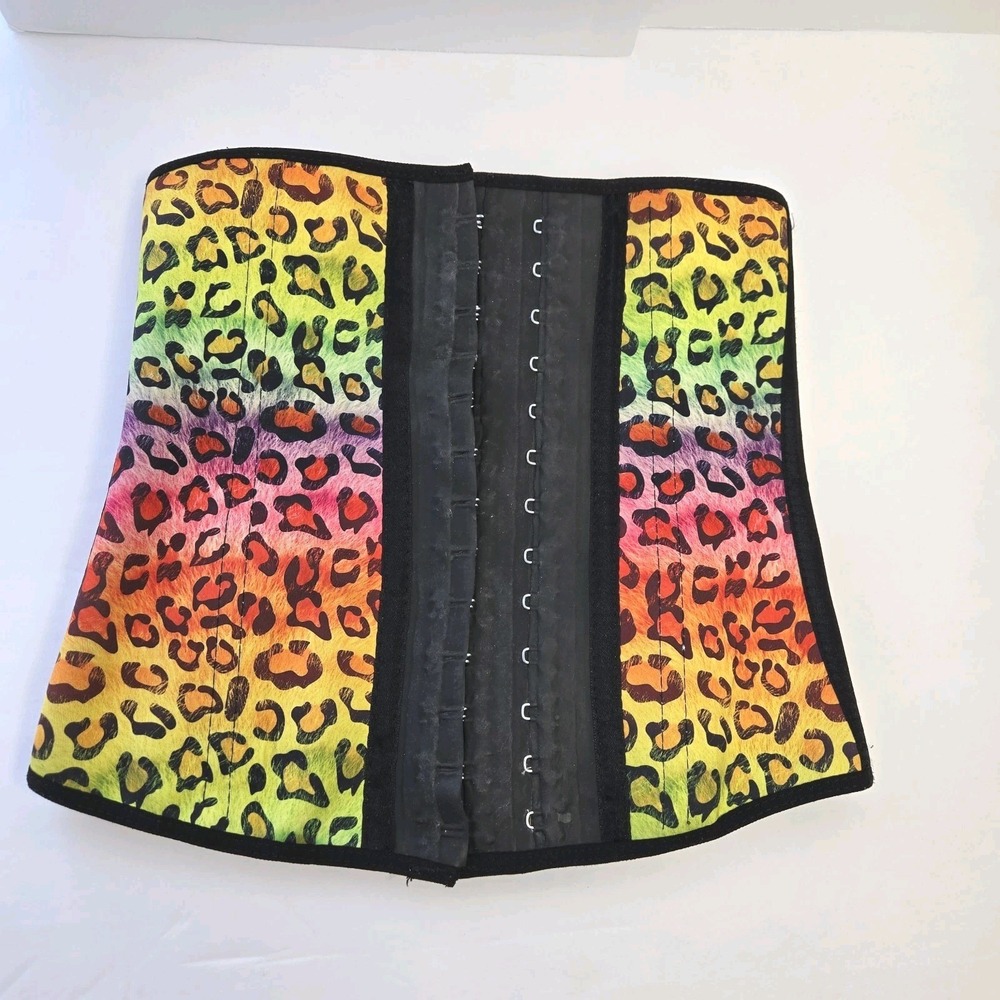 Premadonna By Ann Chery Rainbowโ Leopard Waist Trainer Size S Compression